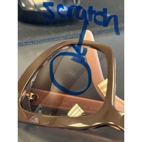 Damaged/Store Return Prada 0PR 08VS ROL0A6 Cat Walk Brown Cateye Sunglasses - Picture 2 of 6